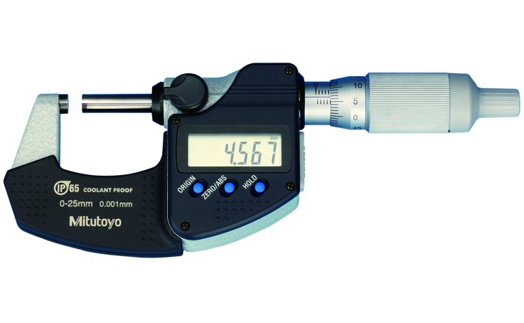 Mitutoyo Digimatic mikrométer racsnis dobbal, IP65, 25-50 mm, 0.001 mm (293-235-30) termék fő termékképe