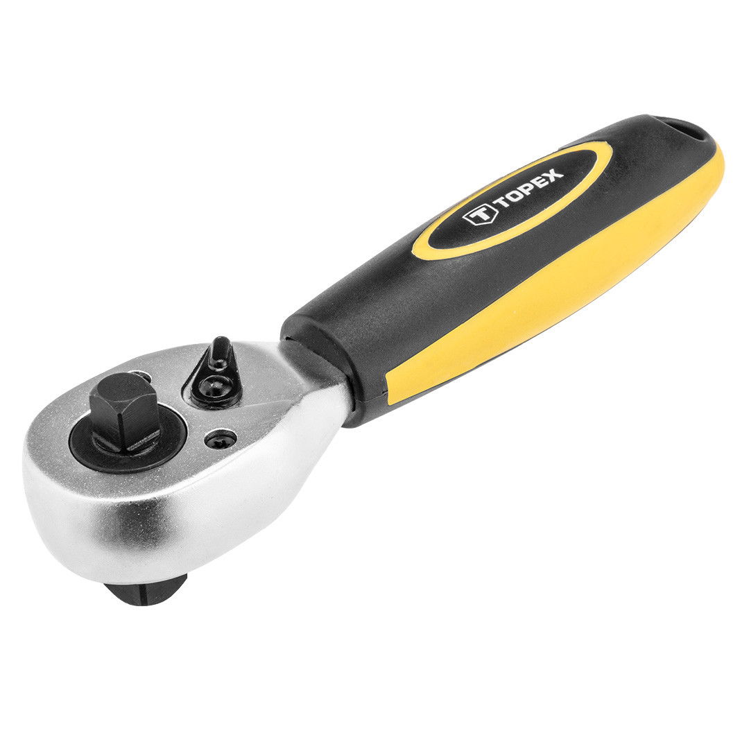 Topex 38D543 kettős racsnis hajtókar, 3/8"-os és 1/2"-os, 72-fogú, CrV acél, 135 mm termék fő termékképe