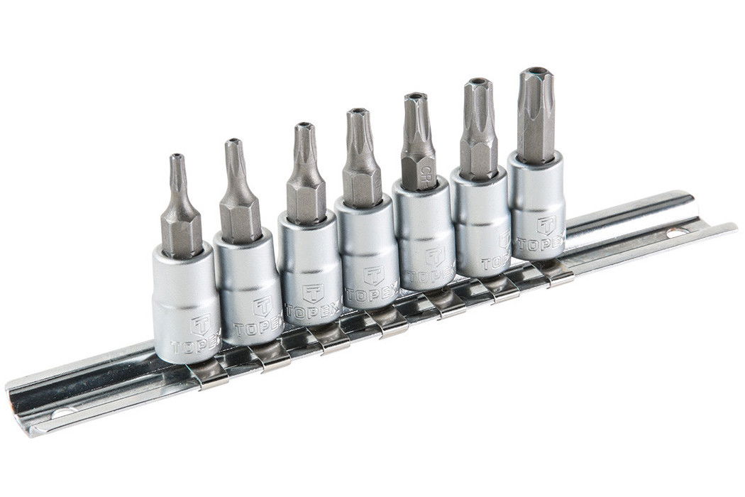 Topex 39D378 lyukas torx dugóbit készlet, 1/4", CrV acél, 7 részes termék fő termékképe