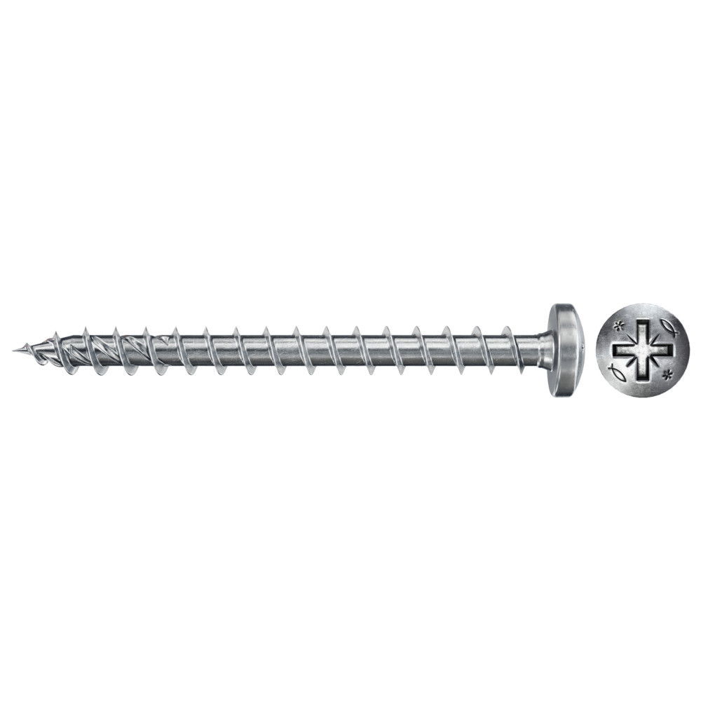 Fischer FPF II PZF 4.5 x 30 BC 200 lencsefejű, kékre horganyzott végigmenetes forgácslapcsavar, PZ behajtással, 200 db/csomag termék fő termékképe