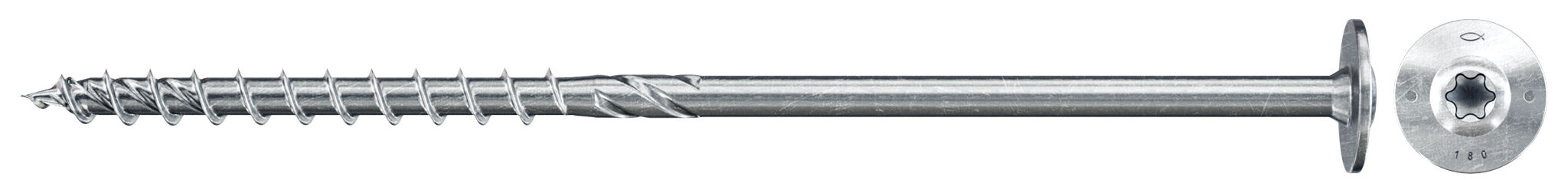 Fischer PowerFast FPF II WTP 8.0 x 340 BC 50 lapos fejű, részmenetes szerkezetépítő csavar TX behajtással, 50 db/csomag termék fő termékképe